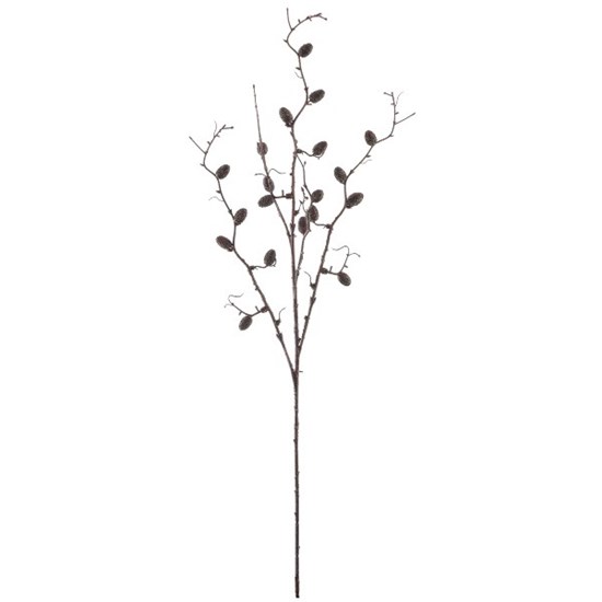 Umělá větvička se šiškami 86cm hnědá_1