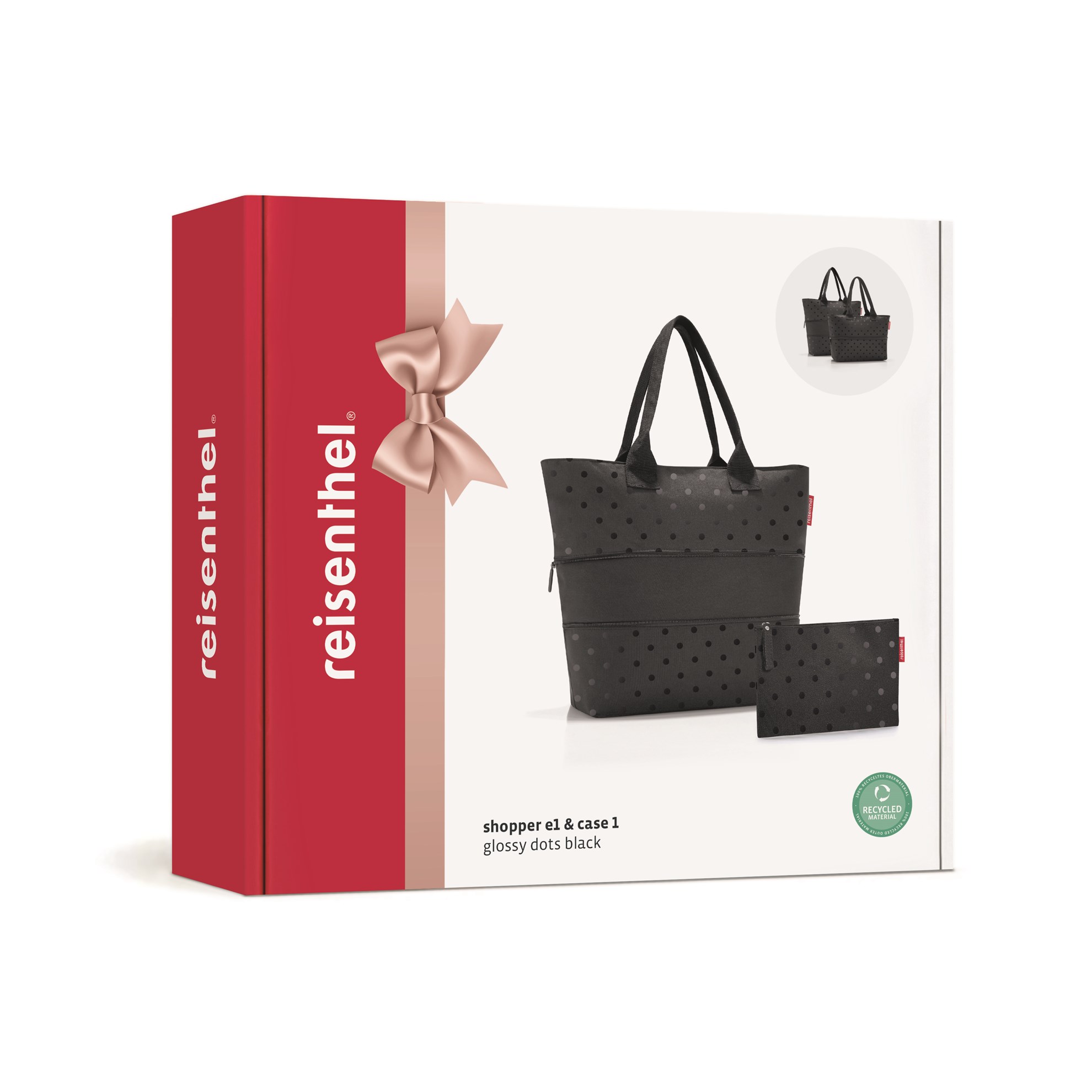 Chytrá taška přes rameno Reisenthel Shopper e1 set #1 glossy dots black_0
