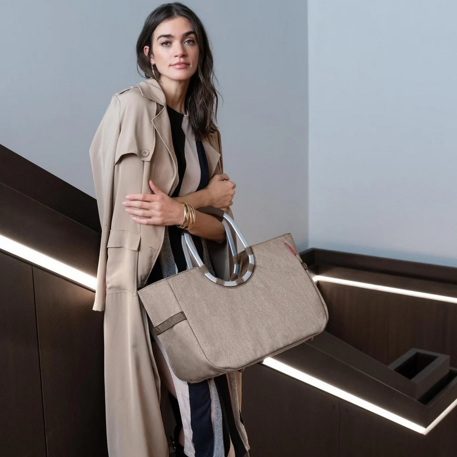 Módní taška Reisenthel Loopshopper L herringbone mokka_0