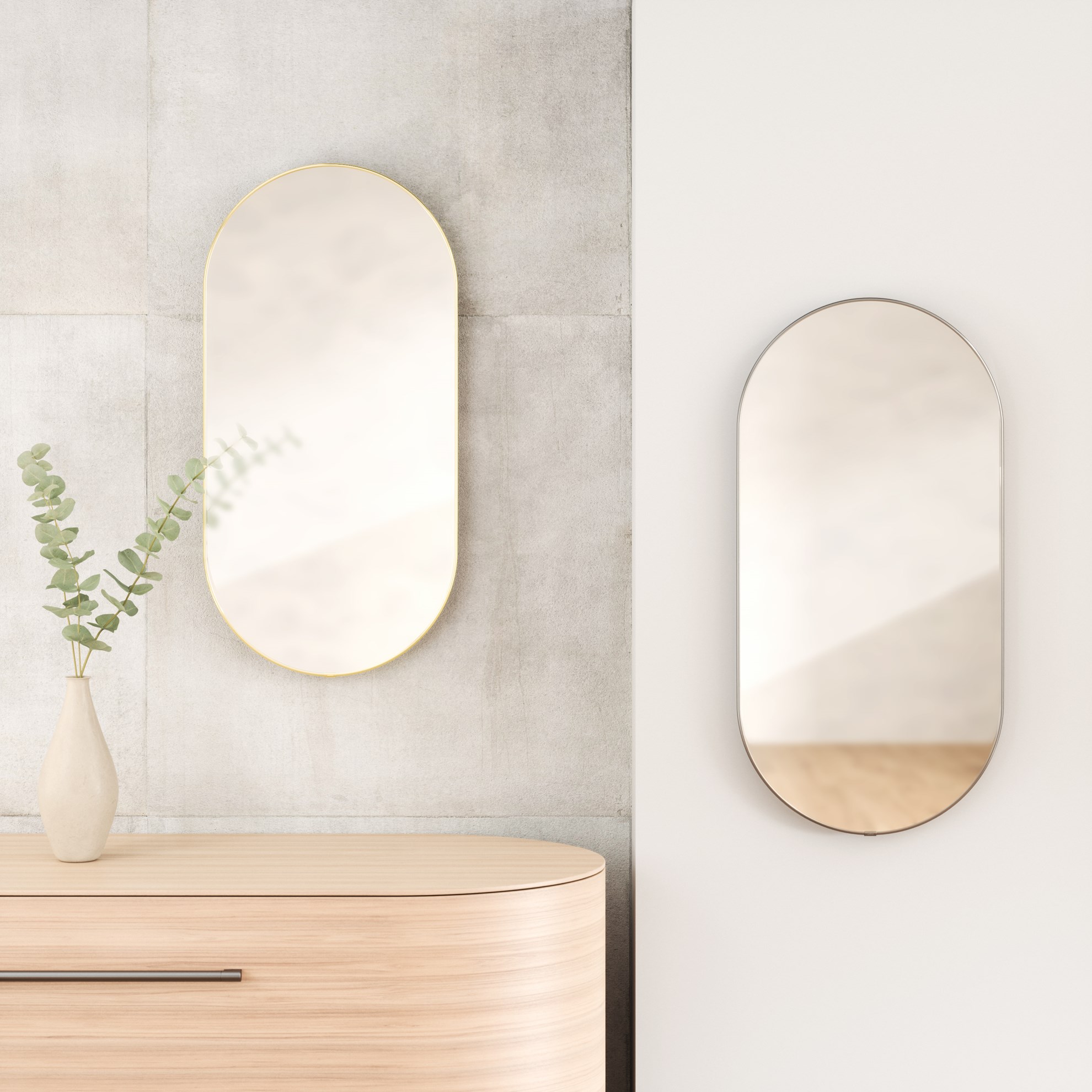 Zrcadlo HUBBA oválné 45x91cm s titanovým lemem_5