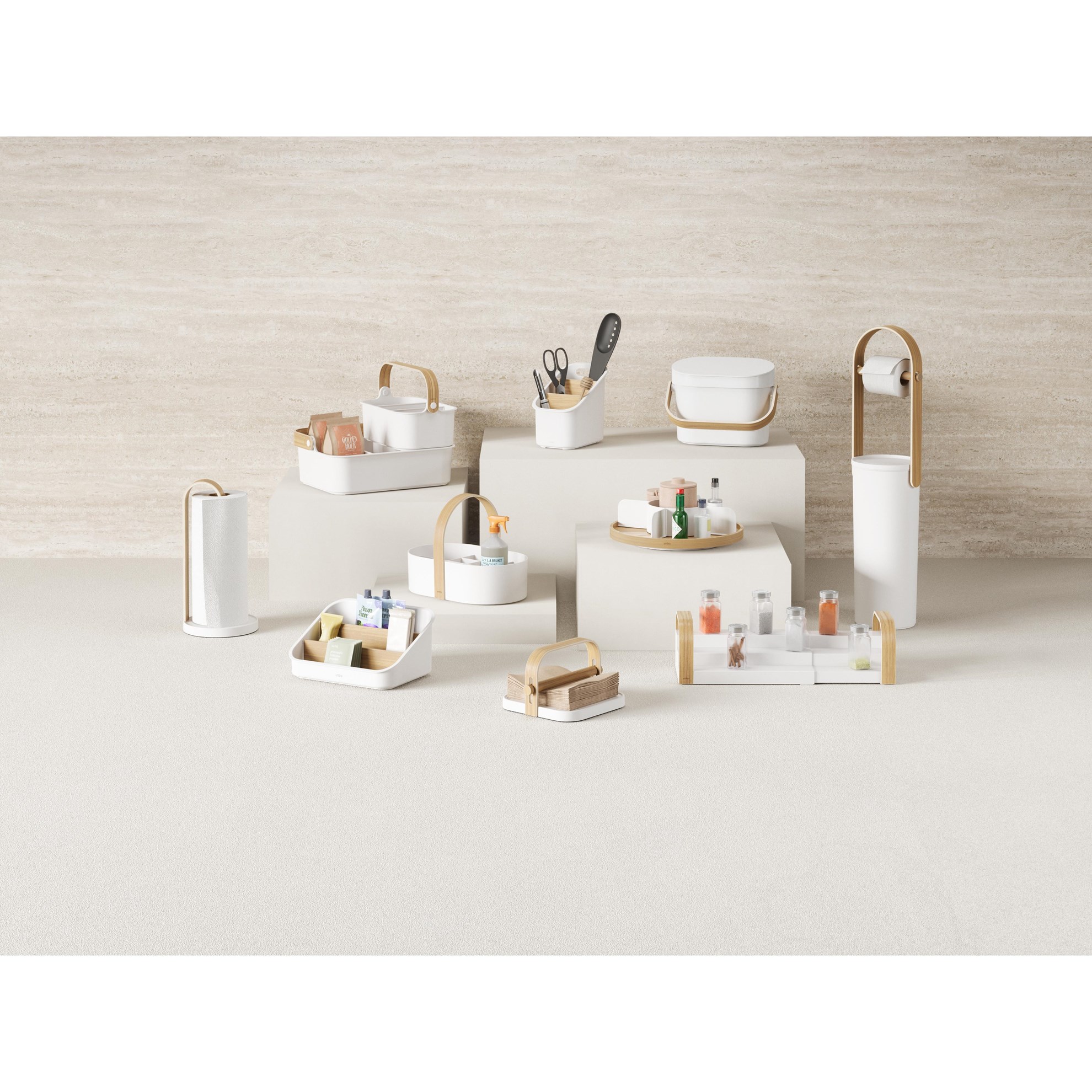 Kompostovací koš Umbra BELLWOOD bílý/přírodní_10