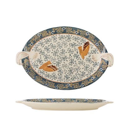 Servírovací tác HEZHA D.34cm modrý s potiskem_4