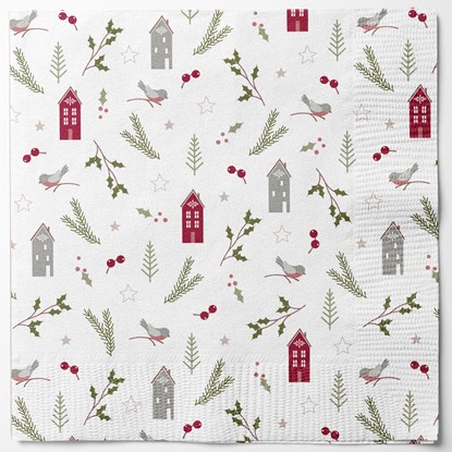 Papírové ubrousky 33x33cm BAL/20ks bílé s potiskem_0