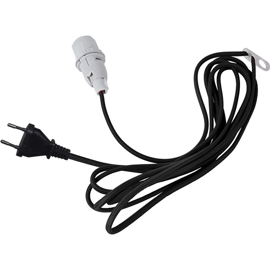 Černý opletený kabel pro hvězdy či stínidla, patice E14_0