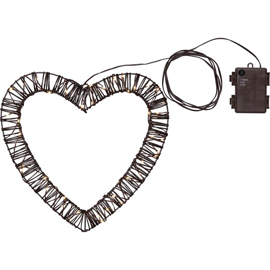 LED dekorace na zavěšení ve tvaru pleteného srdce 40 cm_0