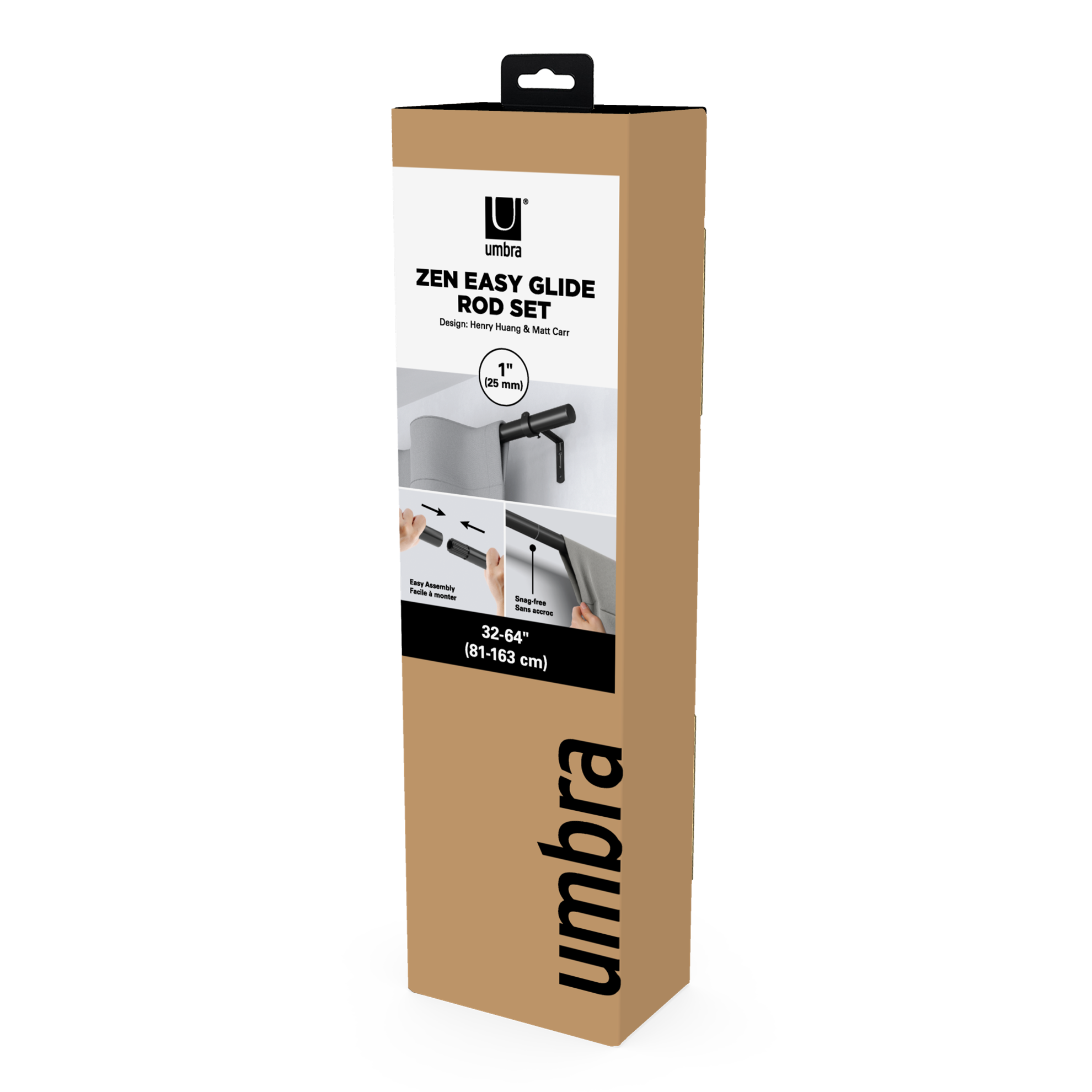 Rozšířitelná garnýž Umbra ZEN 61-142cm černá matná_1