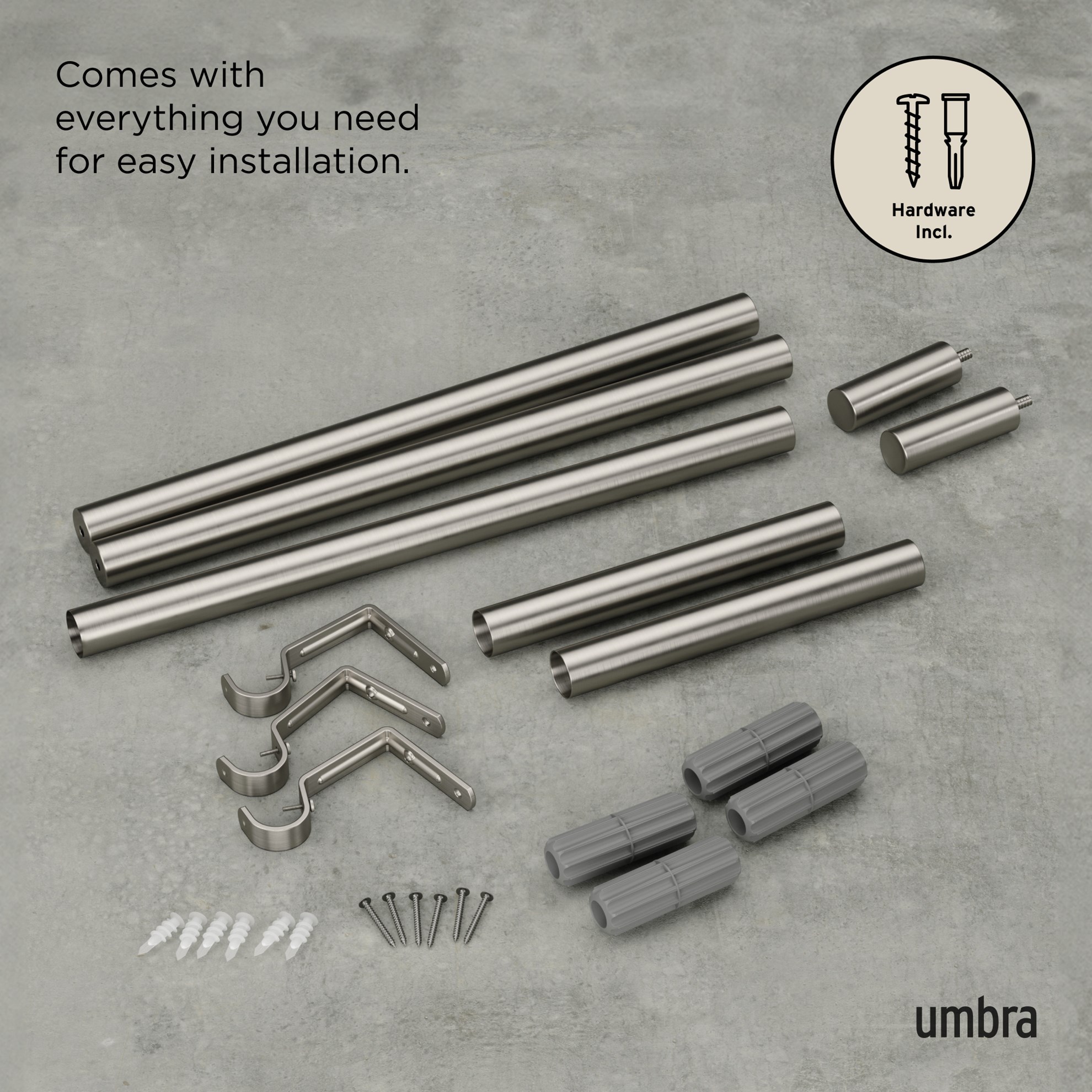 Rozšířitelná garnýž Umbra ZEN 61-142cm niklová_3
