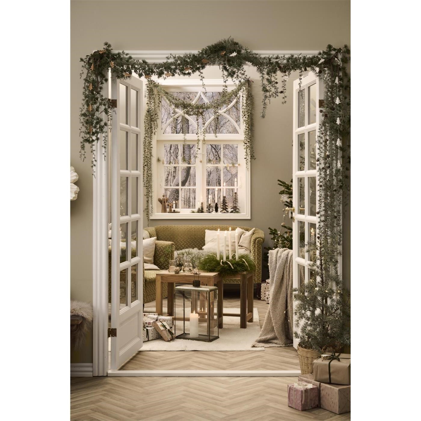 4x stearinová adventní svíčka Ib Laursen s čísly 1-4 bílá_1