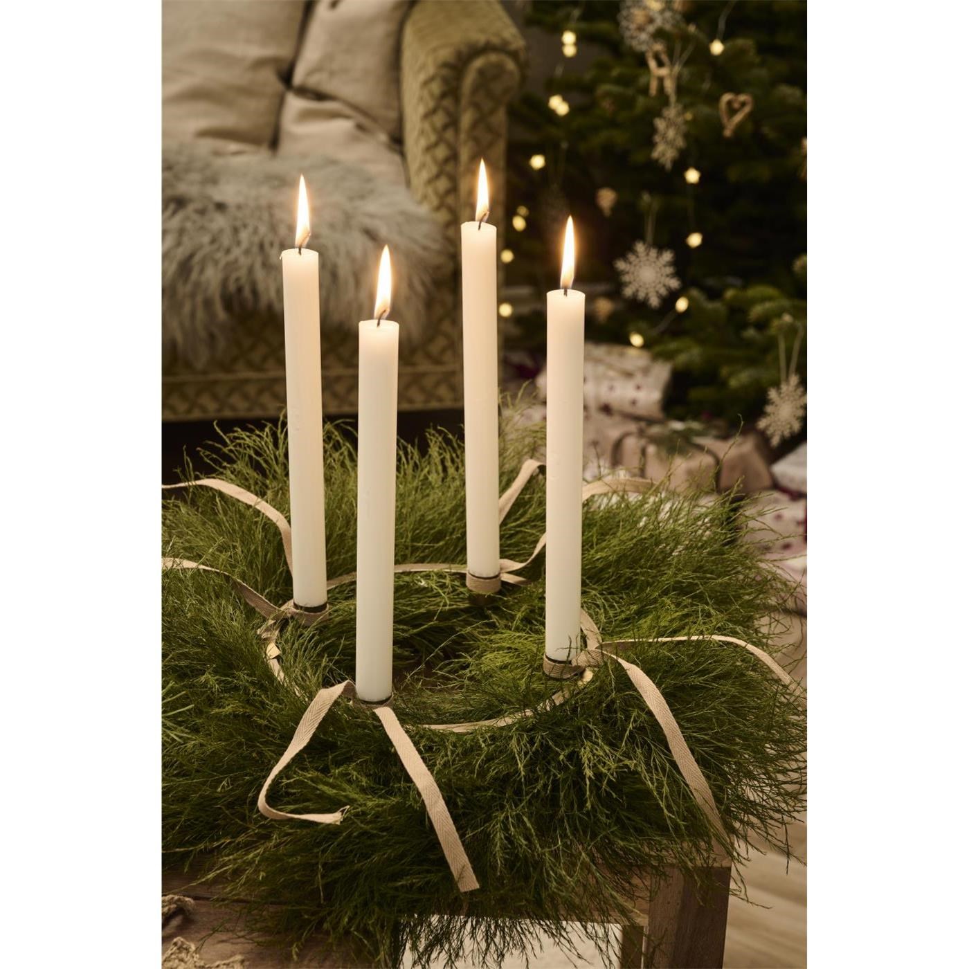 4x stearinová adventní svíčka Ib Laursen s čísly 1-4 bílá_3