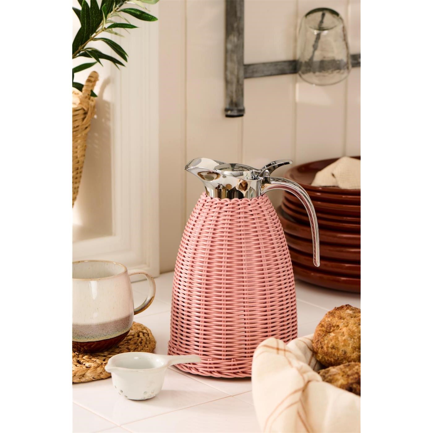 Termoska s polyratanovým opletem Ib Laursen sv. růžová 1,5 l_2