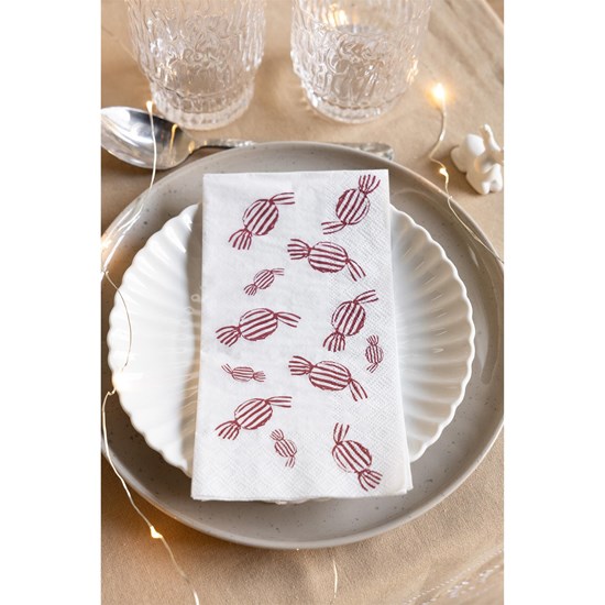 Papírové ubrousky BONBONS 11x21cm 16ks bílo červené_1