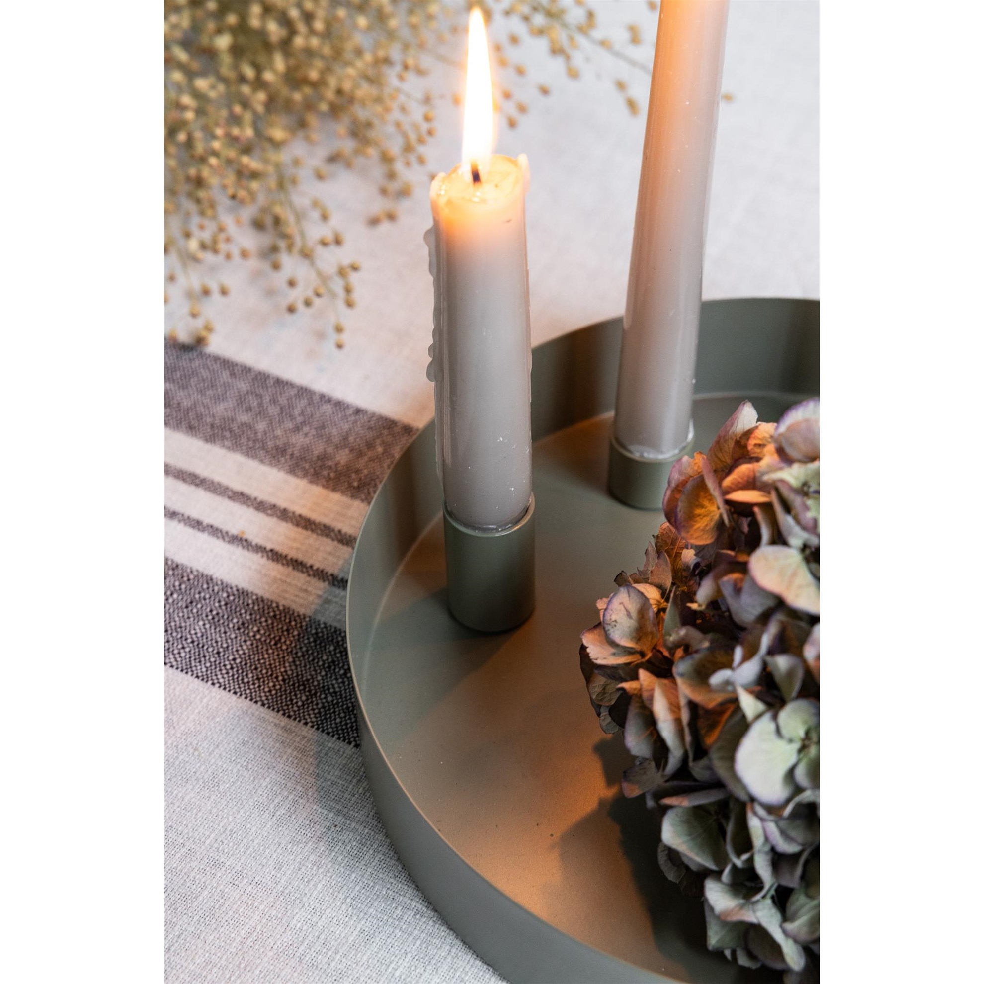 Adventní svícen SUND kulatý s magnetickým držáky na svíčky 2,1 cm zelený_1