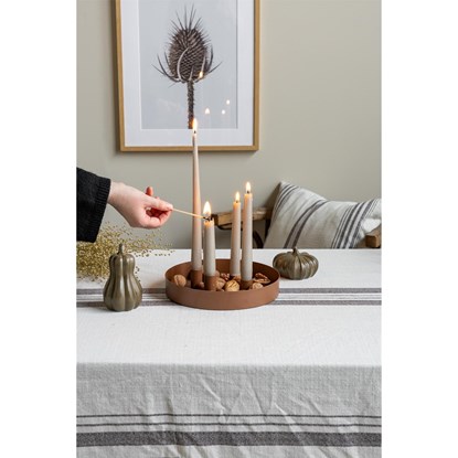 Adventní svícen SUND kulatý s magnetickým držáky na svíčky 2,1 cm hnědý_0