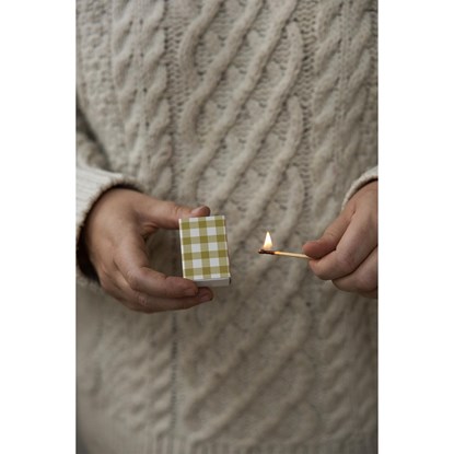 Dekorační zápalky RUTAN žluté káro_1