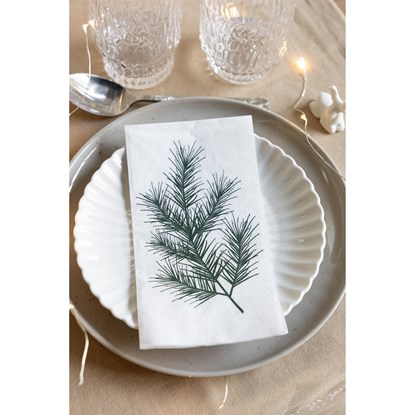 Papírové ubrousky GRANKVIST 11x21cm 16ks bílé/dekor větvička_4