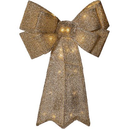 Velká mašle na špičku vánočního stromu zlatá_0