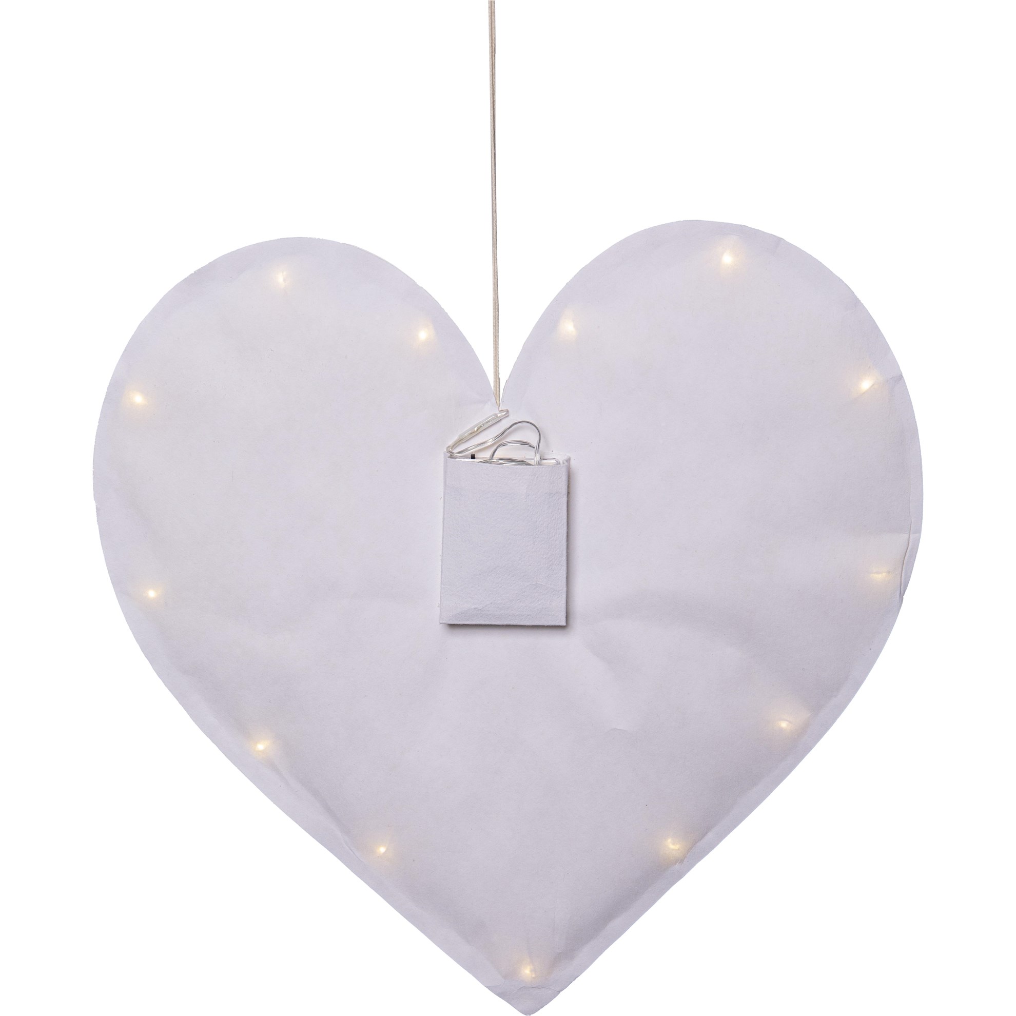 Papírové lehce polstrované srdce s LED diodami 40 cm_2