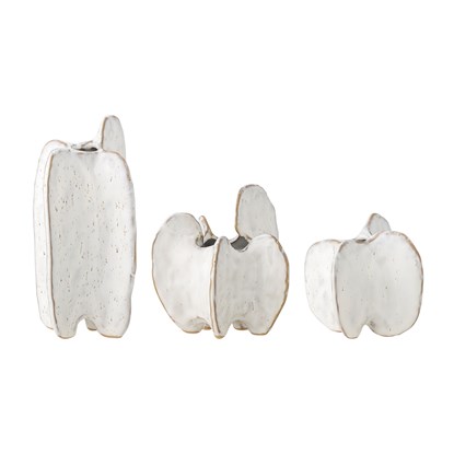 Sada tří kameninových váziček JAYCE, odstíny bílé_1