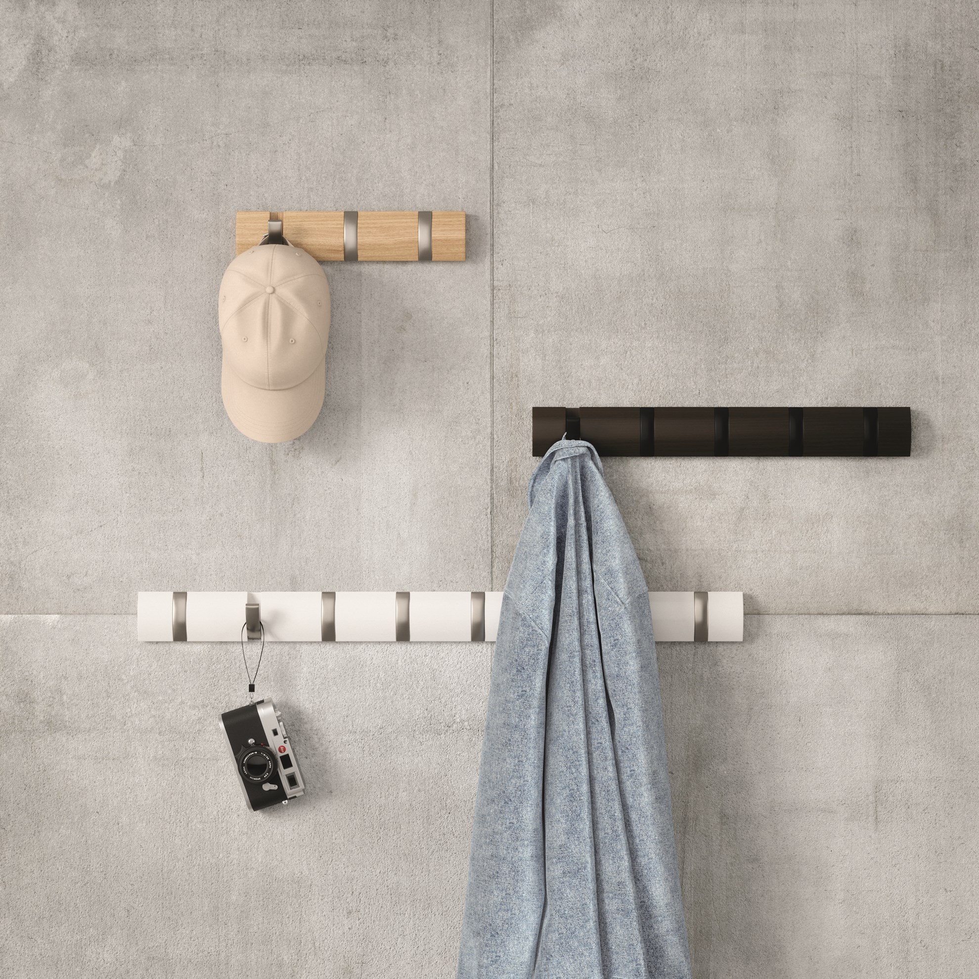 Věšák na zeď Umbra FLIP 5 háčků bílý s bílými háčky_6