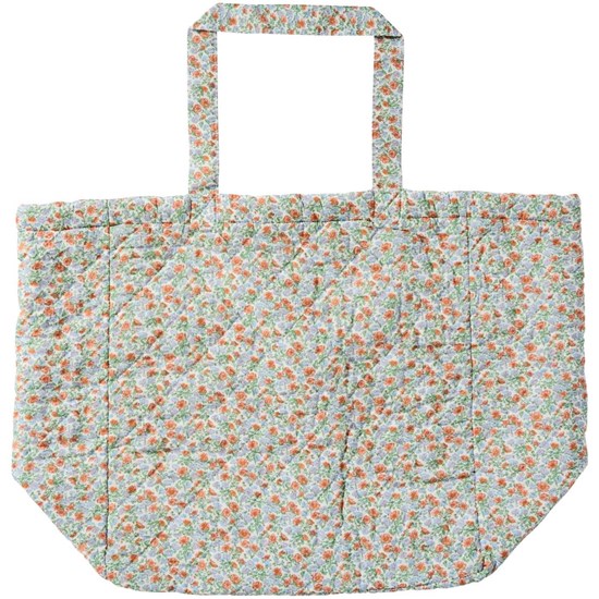 Prošívaná taška Ib Laursen s modro rezavými kvítky_0