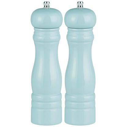 Sada dřevěných lakovaných mlýnků na sůl a pepř Ib Laursen V.21,5 cm sv. modrá_0