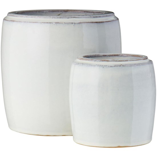 Sada 2 válcových květináčů Ib Laursen v bílé barvě_0