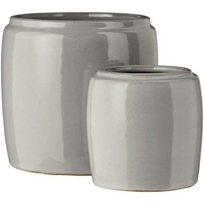 Sada 2 válcových květináčů Ib Laursen v šedé barvě_0