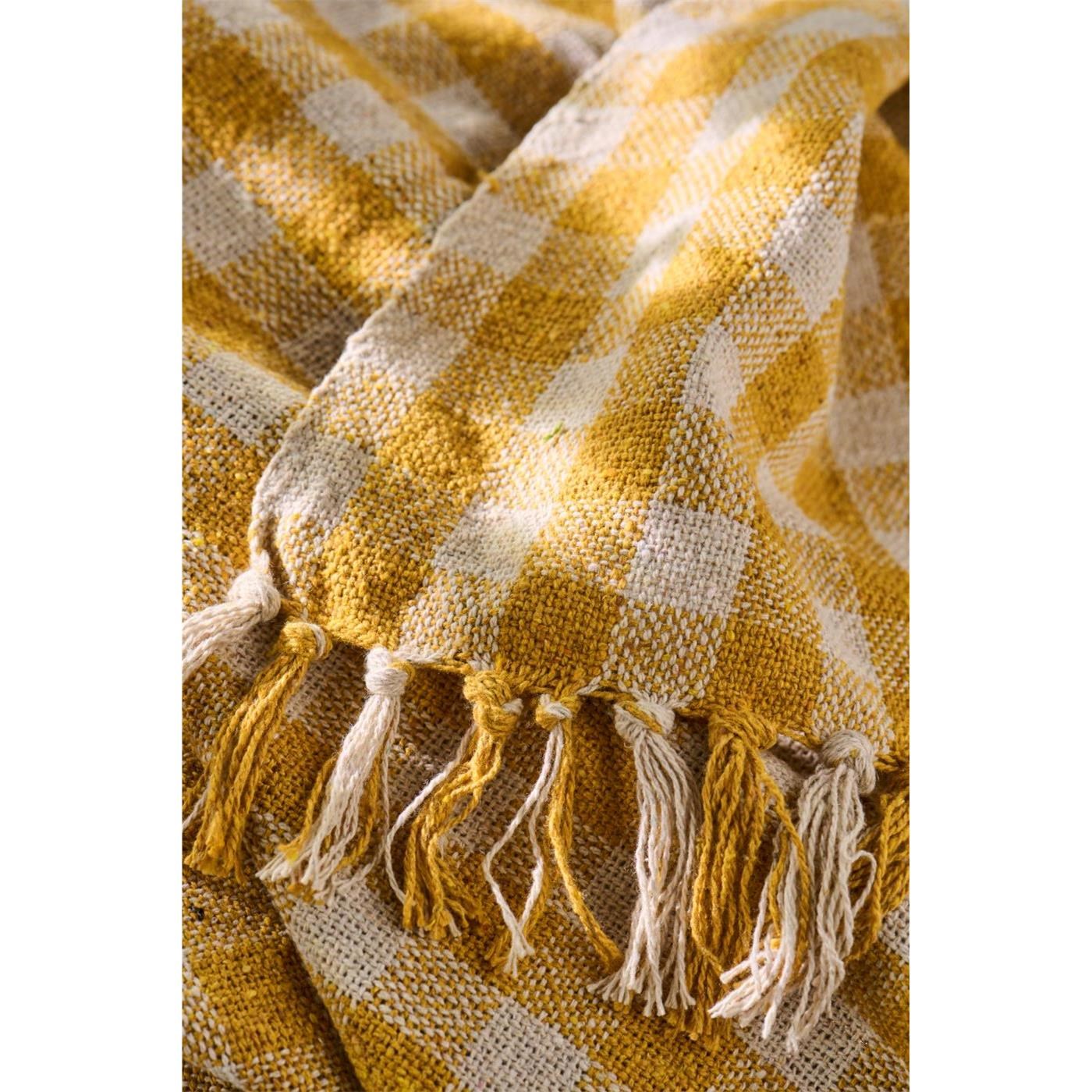 Pléd/přehoz Ib Laursen kostkovaný 130x160 cm žlutý_0