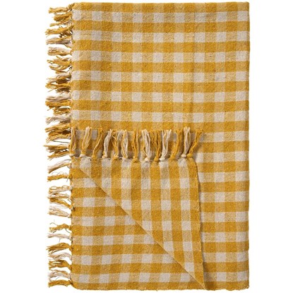 Pléd/přehoz Ib Laursen kostkovaný 130x160 cm žlutý_4
