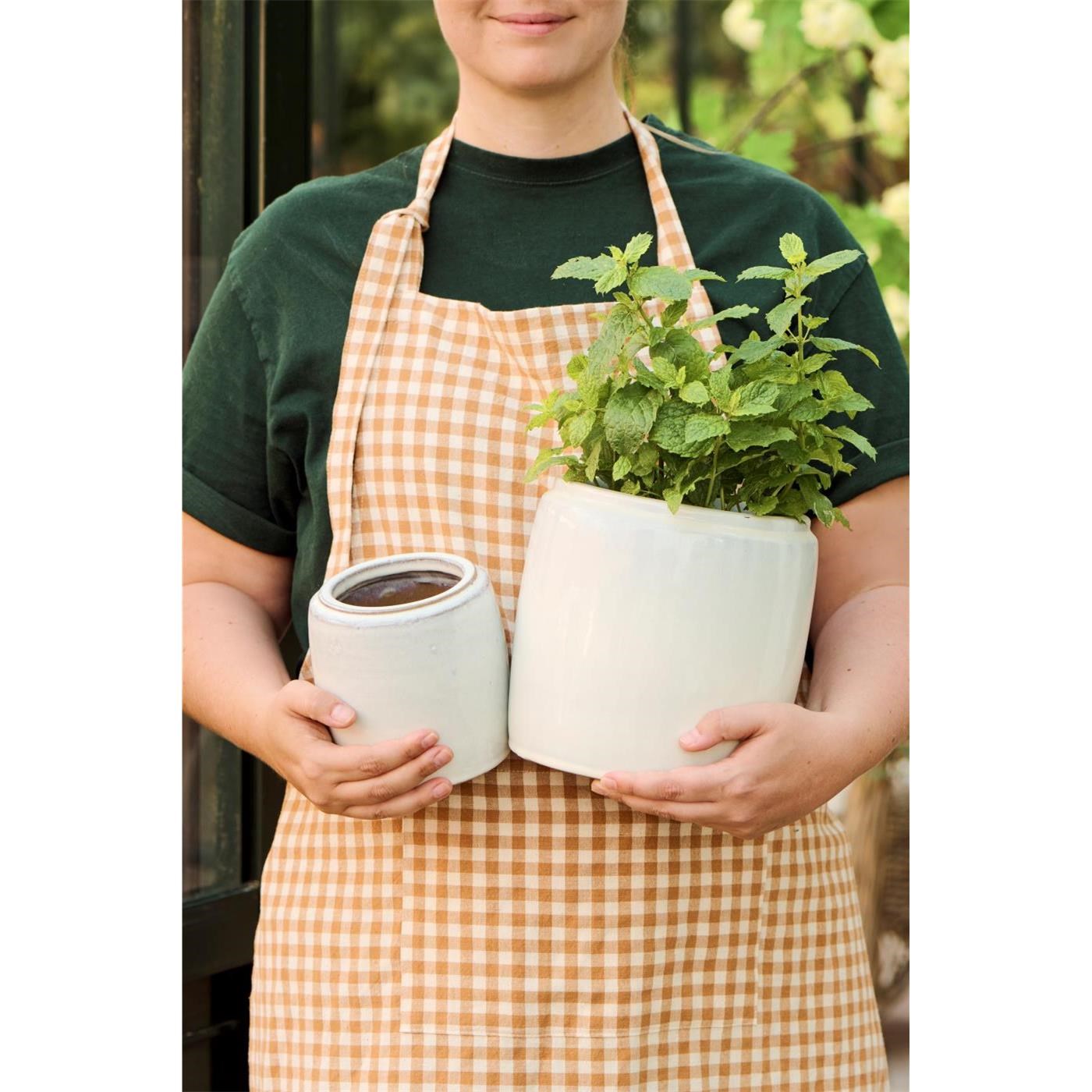 Sada 2 válcových květináčů Ib Laursen v bílé barvě_0