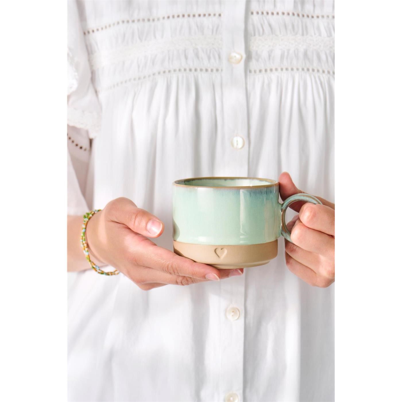 Kameninový hrnek se srdíčkem Ib Laursen 290 ml světle zelený_1