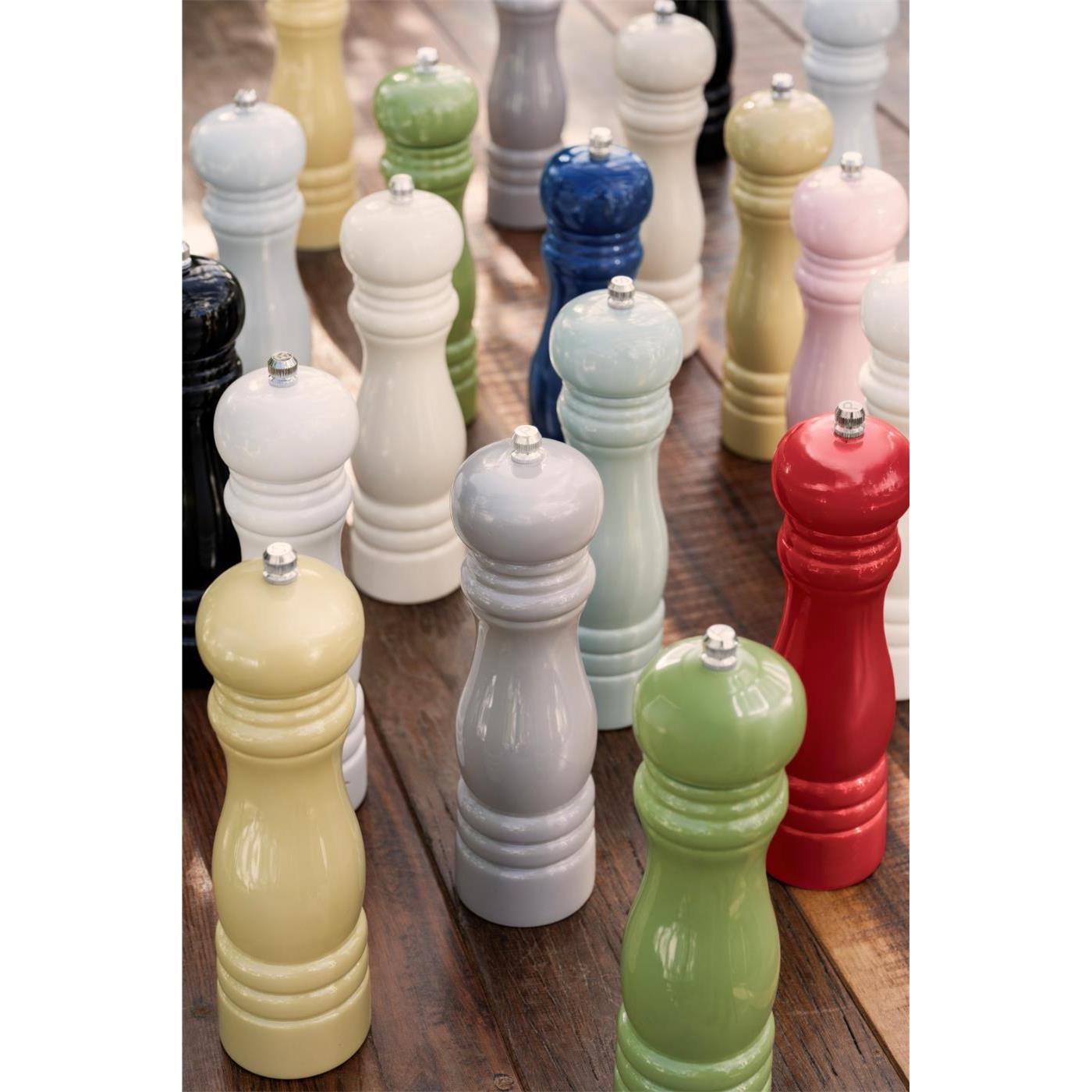 Sada dřevěných lakovaných mlýnků na sůl a pepř Ib Laursen V.21,5 cm sv. modrá_4