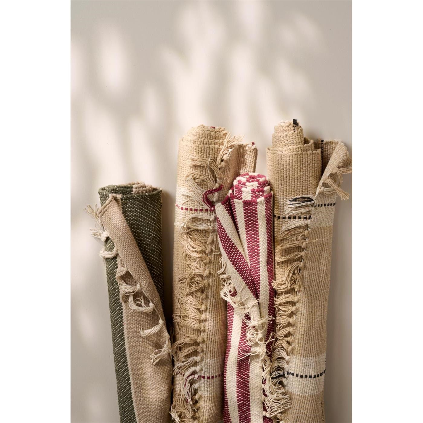 Bavlněný koberec/běhoun Ib Laursen 120x60 s červenými pruhy_0