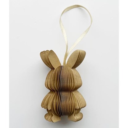 Velikonoční papírový zajíček na zavěšení 7 cm karamelový_0