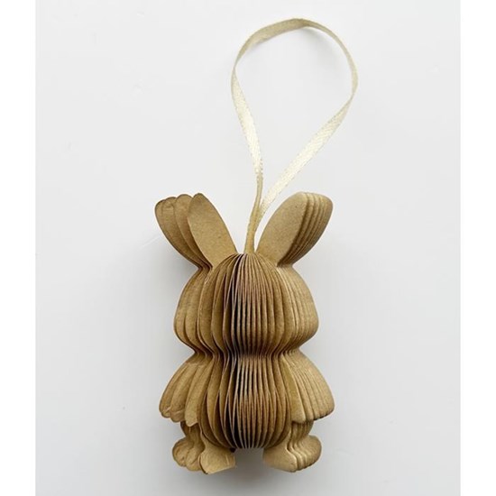 Velikonoční papírový zajíček na zavěšení 7 cm karamelový_0