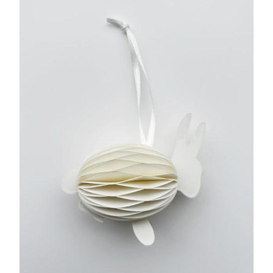 Velikonoční papírový zajíček na zavěšení 7 cm bílý_0