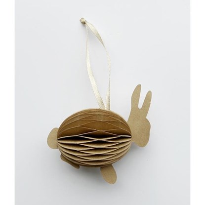 Velikonoční papírový zajíček na zavěšení 7 cm karamelový_0