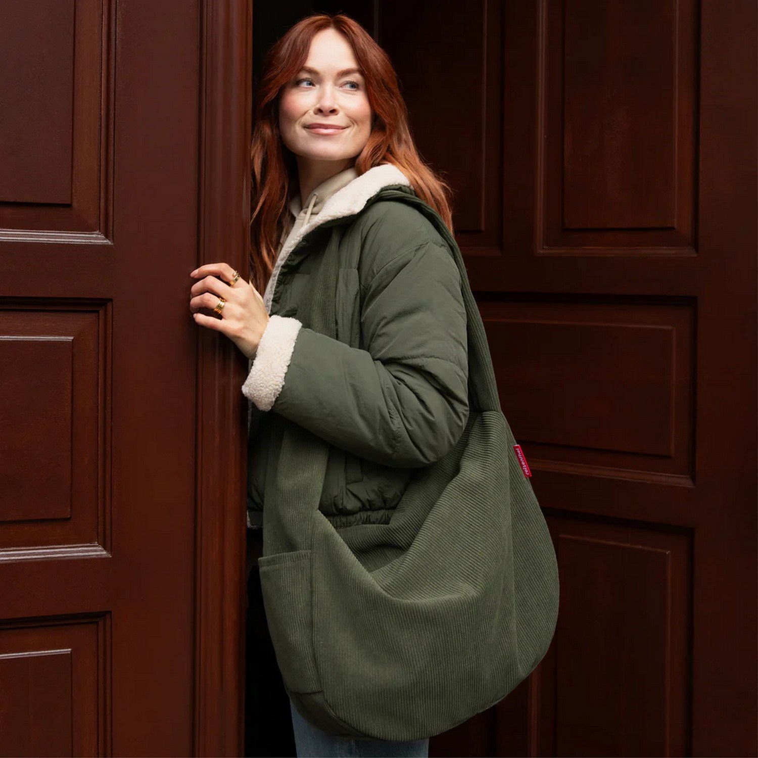 Taška přes rameno Reisenthel Moonbag cord dark matcha_2