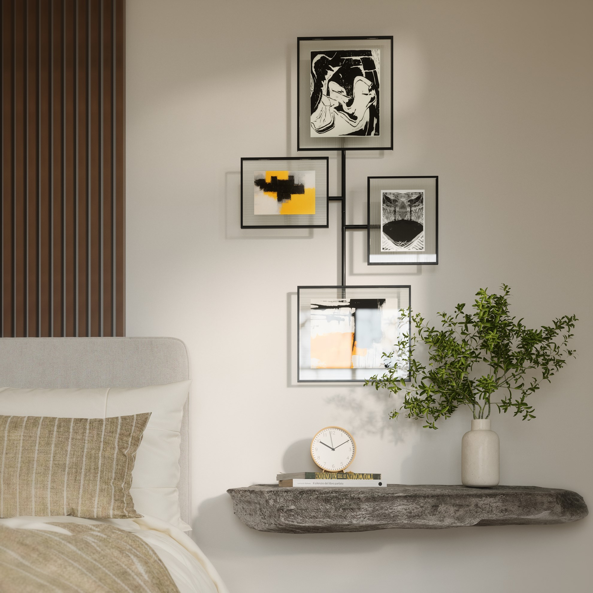 Nástěnné fotorámečky Umbra FLUTE SET/4ks černé_1