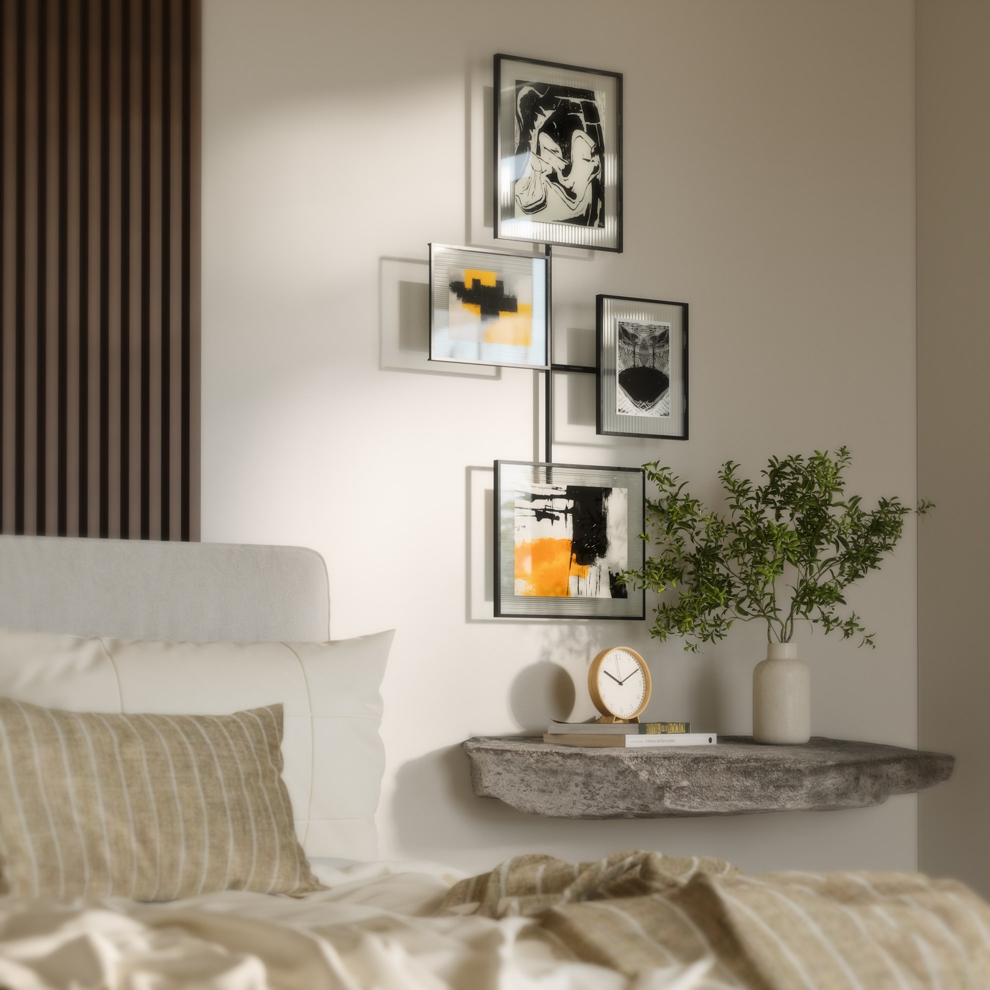 Nástěnné fotorámečky Umbra FLUTE SET/4ks černé_2