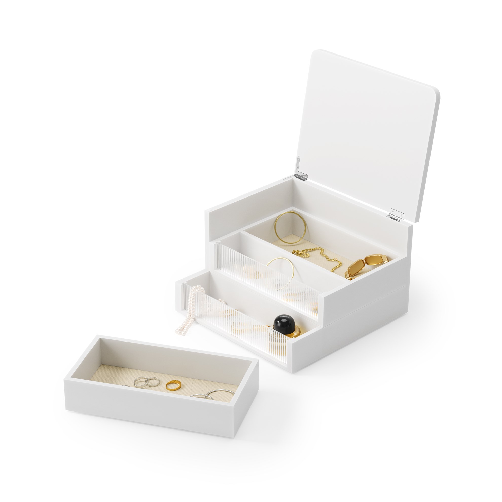 Organizér/šperkovnice Umbra MALIBU bílá_3
