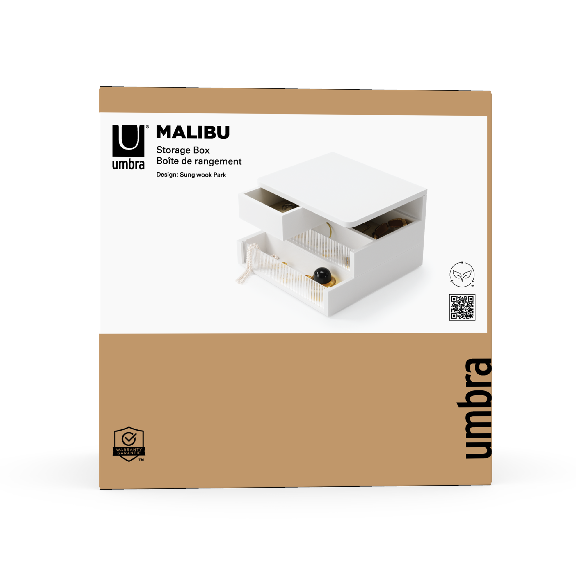 Organizér/šperkovnice Umbra MALIBU bílá_7