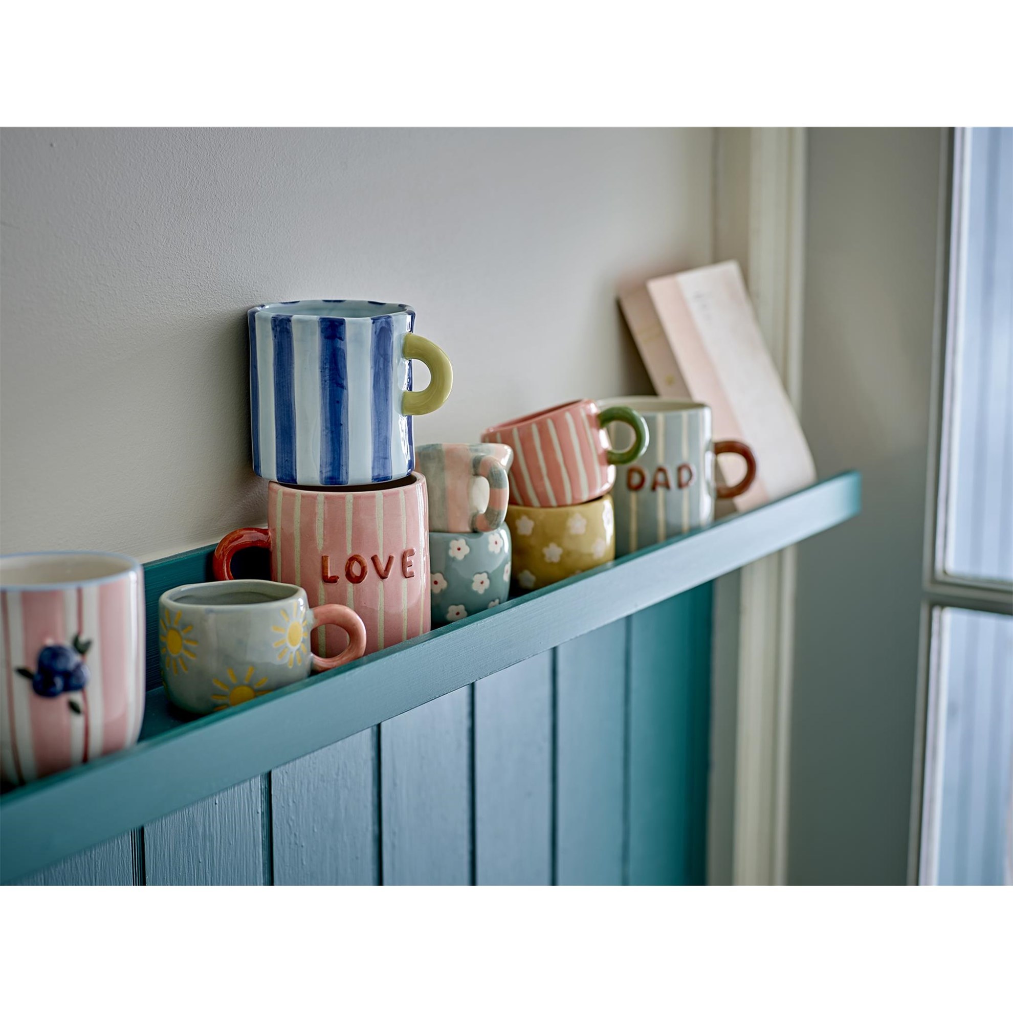 Kameninový hrnek NINI 110 ml růžový s proužky_4