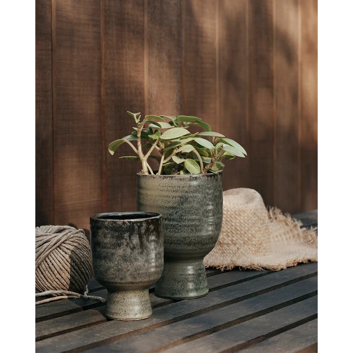 Květináč Broste MIKA V.14,5 cm zelenohnědý_0