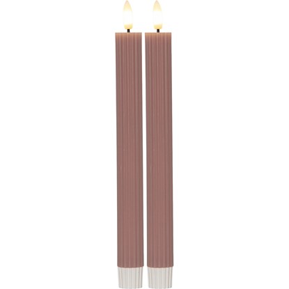 2x LED dekorační svíčka FLAMME STRIPE V.25 cm růžová_2