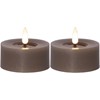 2x LED větší čajová svíčka FLAMME FLOW tmavě hnědá_2