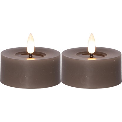 2x LED větší čajová svíčka FLAMME FLOW tmavě hnědá_2