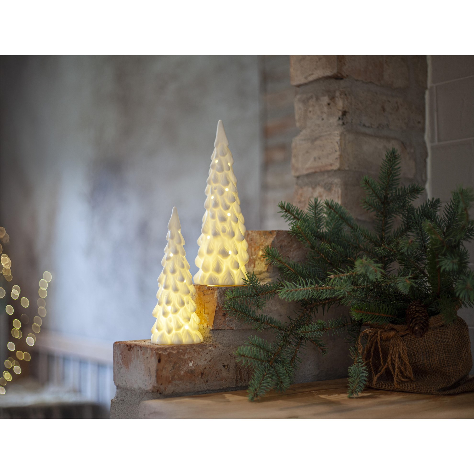 LED vánoční dekorace VINTER SET/2ks V.26cm bílá_1